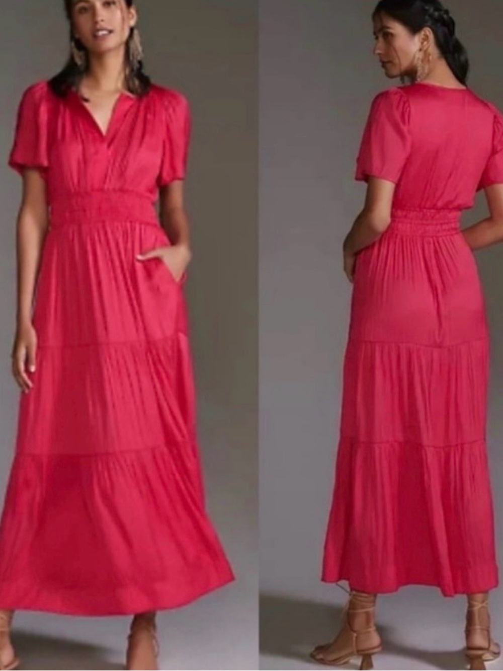 NWT Anthropologie Somerset pink maxi dress 1x